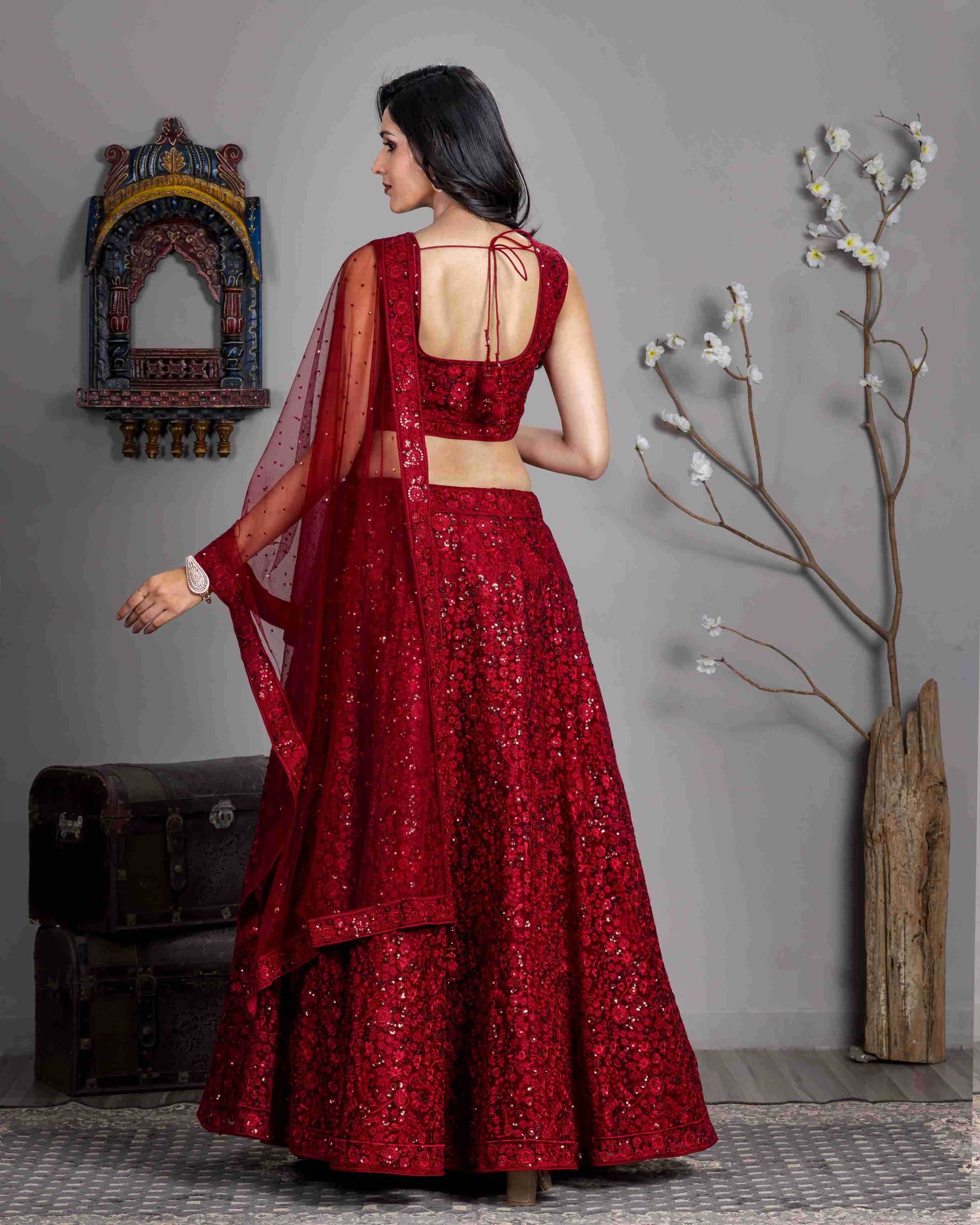Butterfly Net Lehenga Choli Reception Outfit for Women - MYLUXURY LANE ENTERPRISE